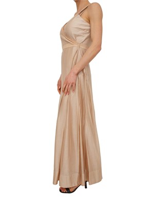 Abito Blugirl in lyocell cammello con profili in pizzo in DONNA