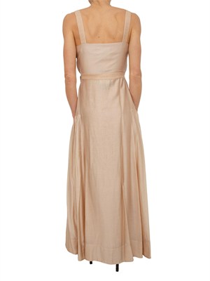 Abito Blugirl in lyocell cammello con profili in pizzo in DONNA