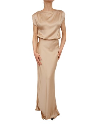 Gonna lunga Blugirl in raso di viscosa cammello in DONNA