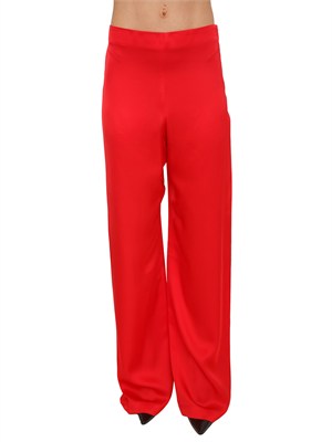 Pantaloni Blugirl in raso di viscosa rossa in DONNA