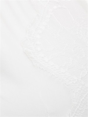 Abito chemisier Blugirl in cotone bianco con dettagli pizzo in DONNA