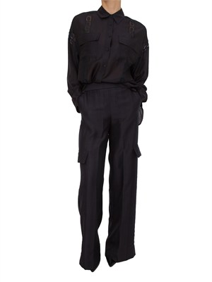 Camicia Blugirl in lyocell blu con pizzo in DONNA