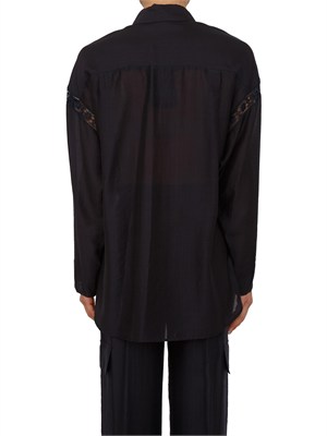 Camicia Blugirl in lyocell blu con pizzo in DONNA