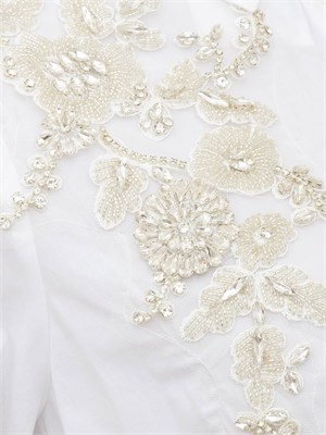 Abito Blugirl in cotone stretch bianco e cristalli applicati in DONNA