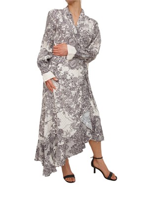 Abito Blugirl in viscosa panna e stampa effetto pizzo in DONNA