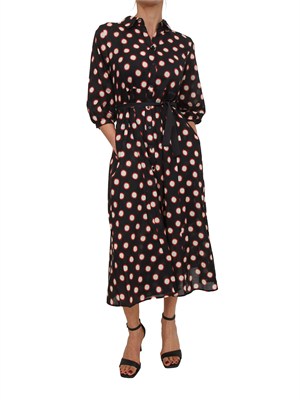 Abito Salmo IBlues in mussola di cotone nera con stampa in DONNA