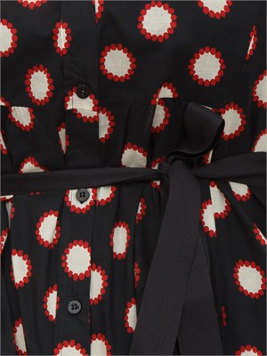 Abito Salmo IBlues in mussola di cotone nera con stampa in DONNA