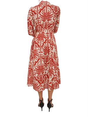 Abito chemisier Salmo IBlues in mussola di cotone stampa rossa in DONNA