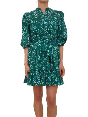 Abito Apice IBlues in mussola di cotone verde con stampa in DONNA