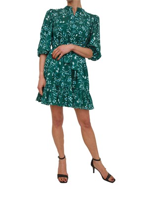 Abito Apice IBlues in mussola di cotone verde con stampa in DONNA