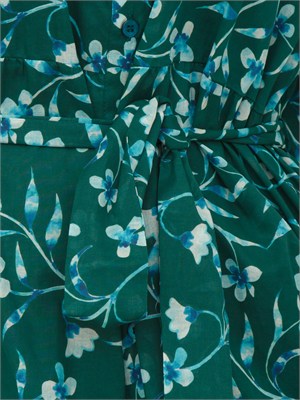 Abito Apice IBlues in mussola di cotone verde con stampa in DONNA