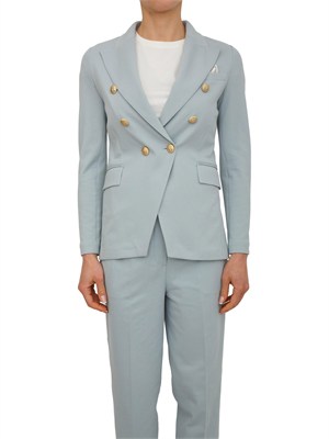 Giacca doppiopetto donna Circolo 1901 in oxfort celeste in DONNA
