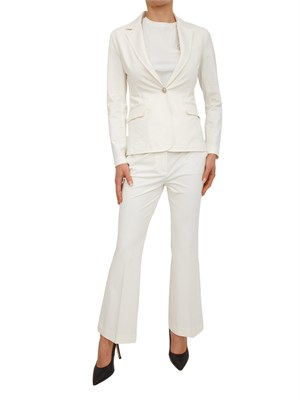 Pantalone bootcut donna Circolo 1901 in jersey bianco in DONNA