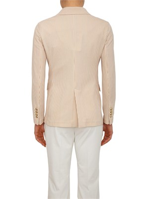 Giacca doppiopetto donna Circolo 1901 in oxfort beige a righe in DONNA