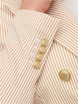 Giacca doppiopetto donna Circolo 1901 in oxfort beige a righe in DONNA