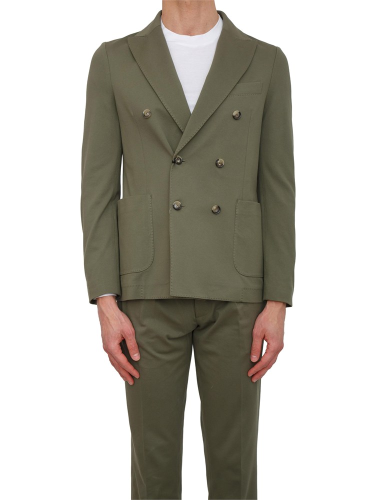 Giacca uomo doppiopetto Circolo 1901 in piquet filo di scozia verde