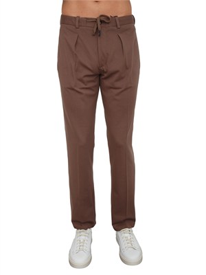 Pantaloni uomo Circolo 1901 in premium piquet filo di scozia marrone in UOMO