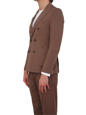 Giacca uomo doppiopetto Circolo 1901 in piquet filo di scozia marrone in UOMO