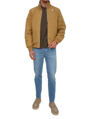 Giubbino Arsene K-Way uomo senape e reversibile grigio ghiaccio in UOMO