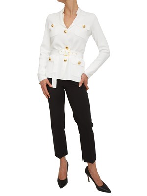 Giacca maglia Elisabetta Franchi in punto stoffa avorio in DONNA