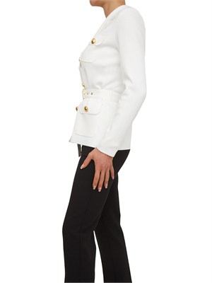 Giacca maglia Elisabetta Franchi in punto stoffa avorio in DONNA