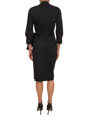 Abito a portafoglio in cotone stretch nero Elisabetta Franchi in DONNA