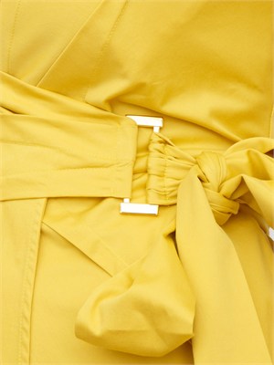 Abito a portafoglio in cotone stretch giallo Elisabetta Franchi in DONNA