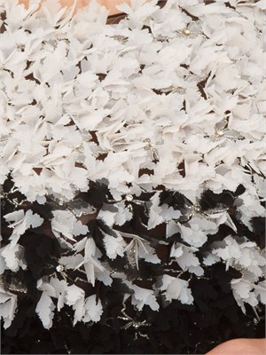 Abito lungo Elisabetta Franchi in tulle nero con petali in DONNA