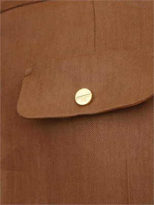 Pantaloni Elisabetta Franchi in misto lino marrone in DONNA