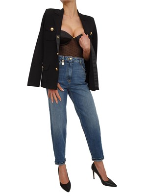 Body in tulle nero Elisabetta Franchi in DONNA