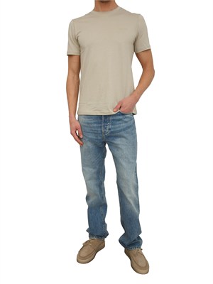 T-shirt Antony Morato in misto cotone e viscosa beige tortora in UOMO