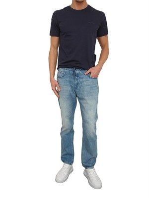 T-shirt Antony Morato in misto cotone e viscosa blu in UOMO