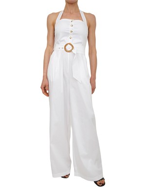 Tuta a palazzo Fracomina in cotone bianco in DONNA