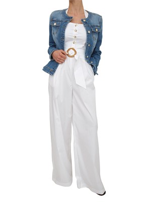 Tuta a palazzo Fracomina in cotone bianco in DONNA