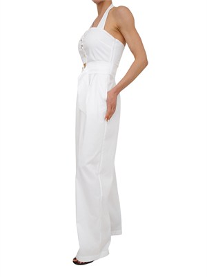 Tuta a palazzo Fracomina in cotone bianco in DONNA