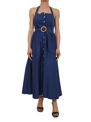Abito midi Fracomina in misto cotone blu in DONNA