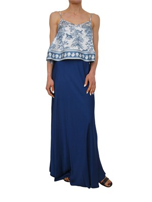 Gonna lunga Fracomina in viscosa blu in DONNA