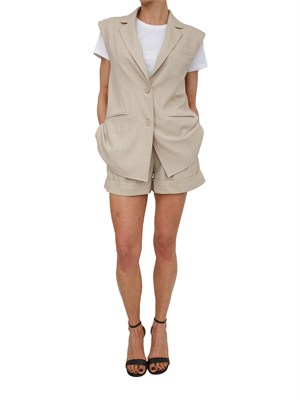 Gilet Fracomina modello blazer in tessuto beige in DONNA