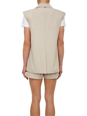 Gilet Fracomina modello blazer in tessuto beige in DONNA