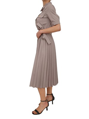 Abito midi Fracomina in misto cotone taupe in DONNA