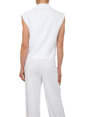 Giacca gilet bianca Fracomina in lino e viscosa in DONNA