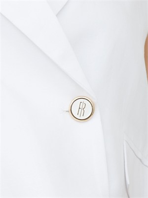 Giacca gilet bianca Fracomina in lino e viscosa in DONNA