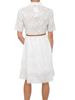 Abito Fracomina in misto cotone bianco ricami floreali in DONNA