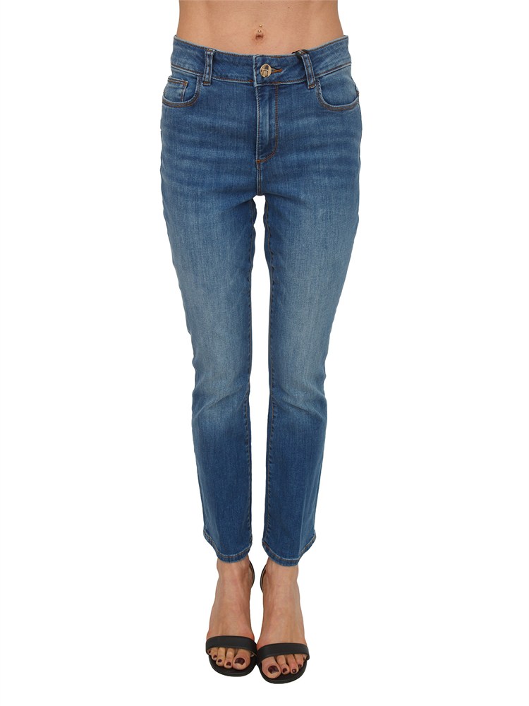 Jeans Fracomina in denim di cotone blu medio
