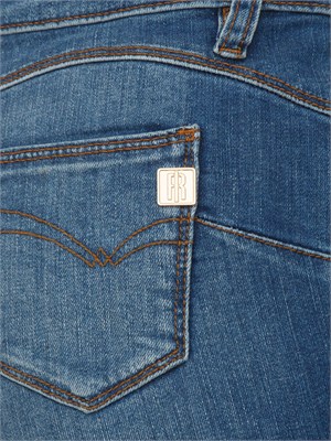 Jeans Fracomina in denim di cotone blu medio in DONNA