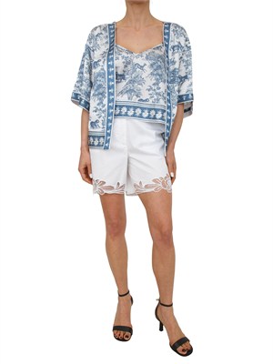 Bermuda Fracomina in cotone bianco con ricami in DONNA