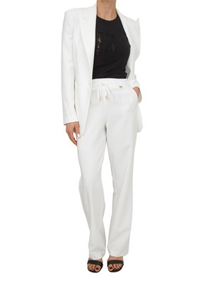 Pantaloni Fracomina in tessuto elasticizzato bianchi in DONNA