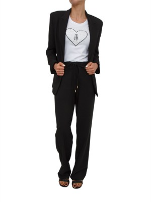Pantaloni Fracomina in tessuto elasticizzato neri in DONNA