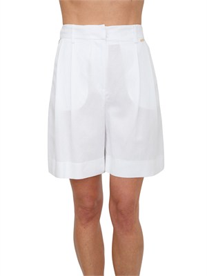 Bermuda bianchi Fracomina in lino e viscosa con strass in DONNA
