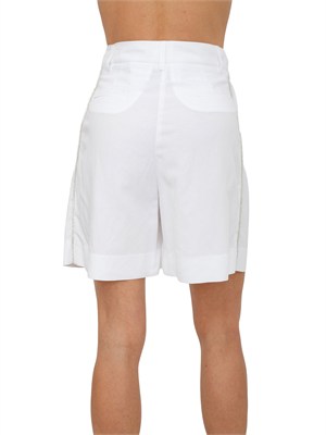 Bermuda bianchi Fracomina in lino e viscosa con strass in DONNA